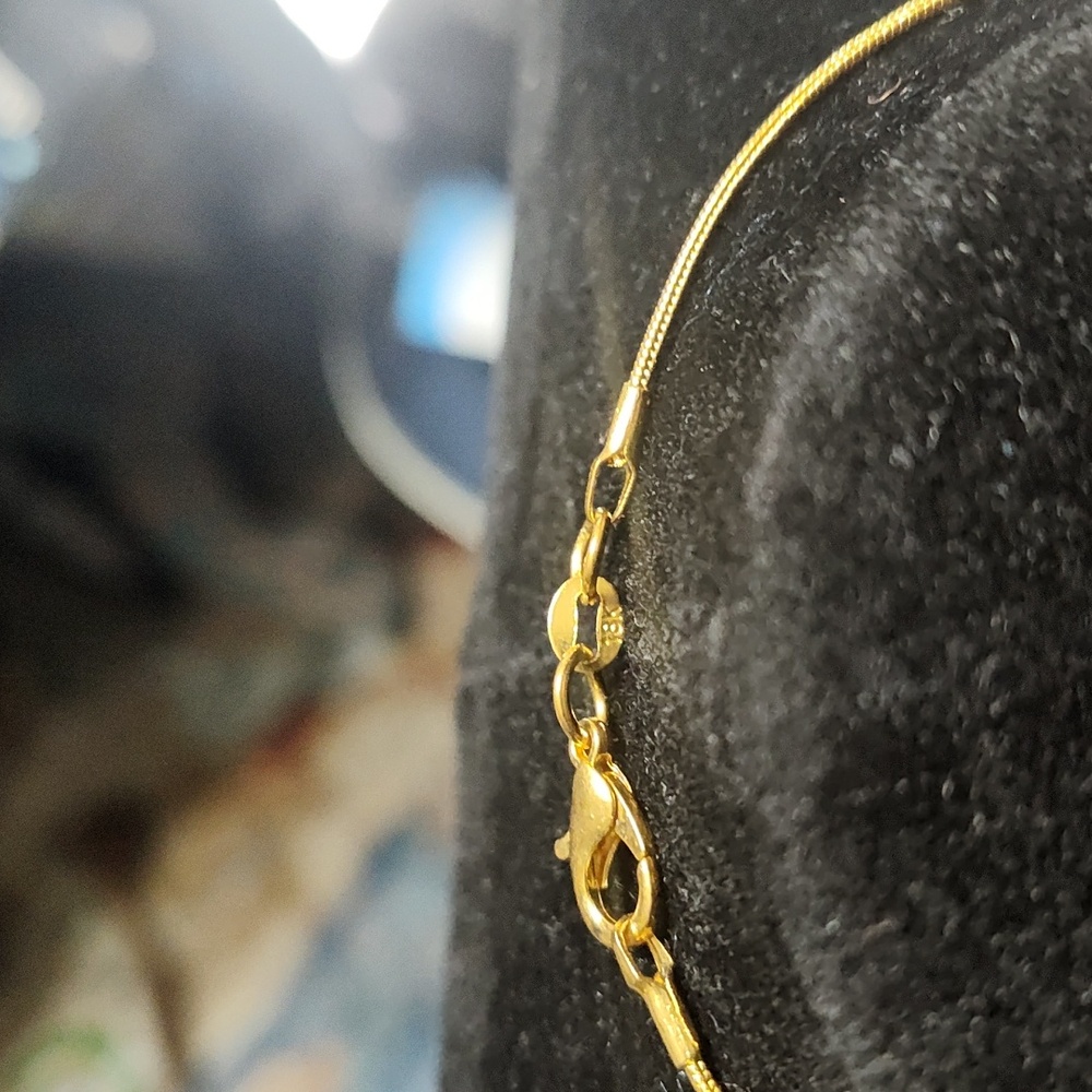 Chanel Authentic Stamped Gold And Black Quilted Pendant 18 Karat Gold Necklace - Picture 5 of 5